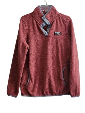 LL Bean Better Sweater Quarter-Snap Fleece Pullover Kangaroo Pocket